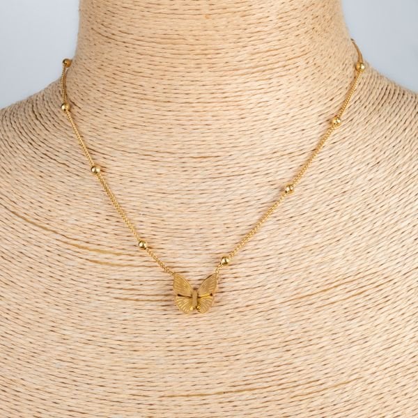 Steel Chain Necklace Butterfly