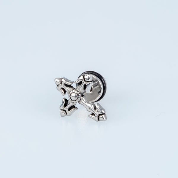 Steel Earring Gothic Cross - Single