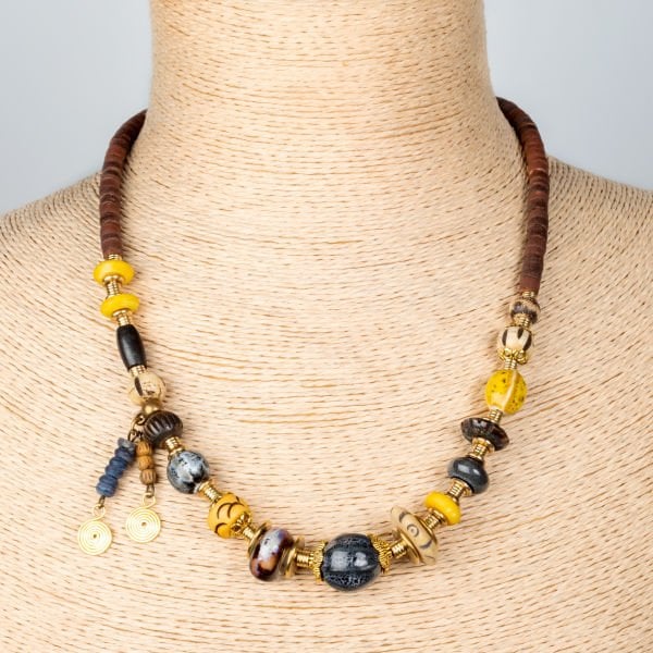 Ethnic Necklace-Natural Stone 48cm