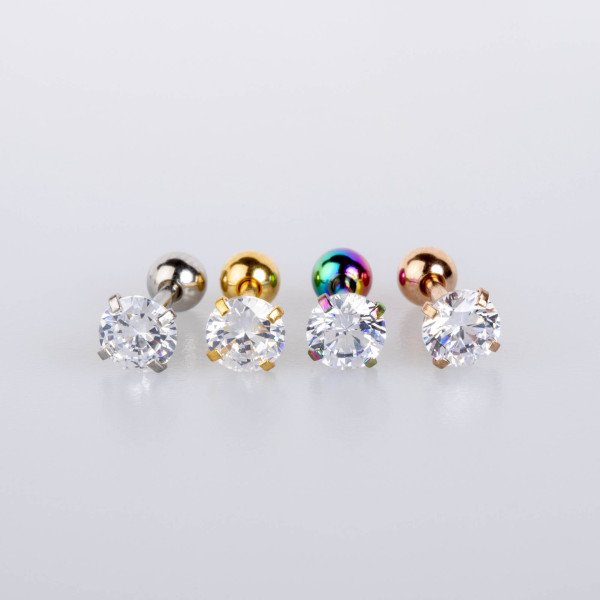 Piercing Tragus 5mm Round Stone Yellow