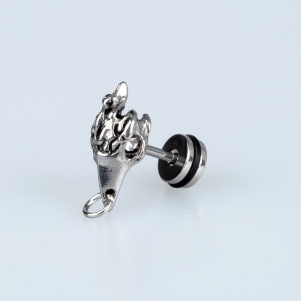 Steel Earring Gothic Crow - Single