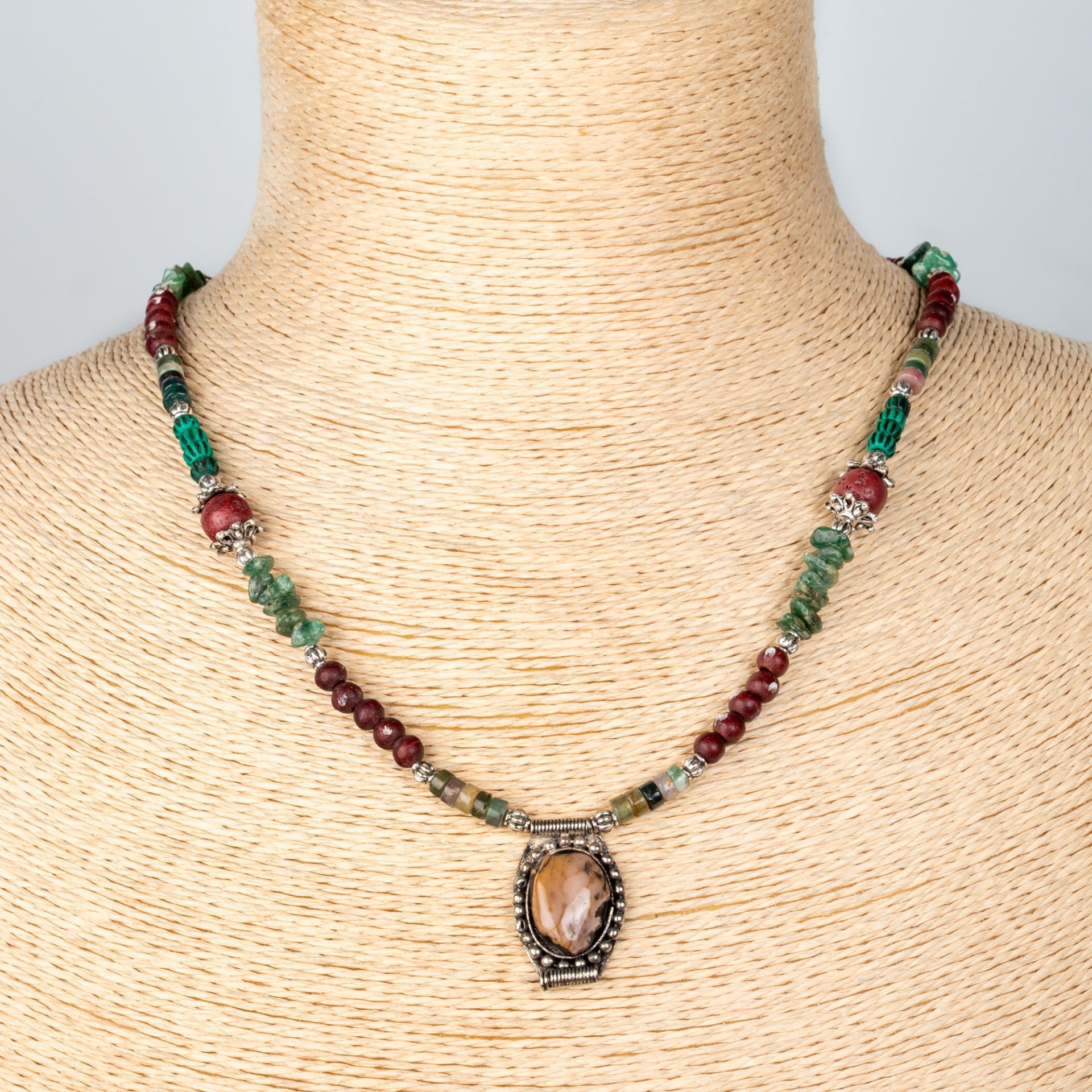 Ethnic Necklace-Natural Stone 45cm
