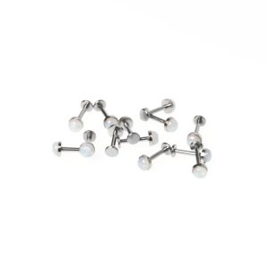 Piercing Labret 4.5mm Fake Opal Stone Length: 1.2x8x4.5mm