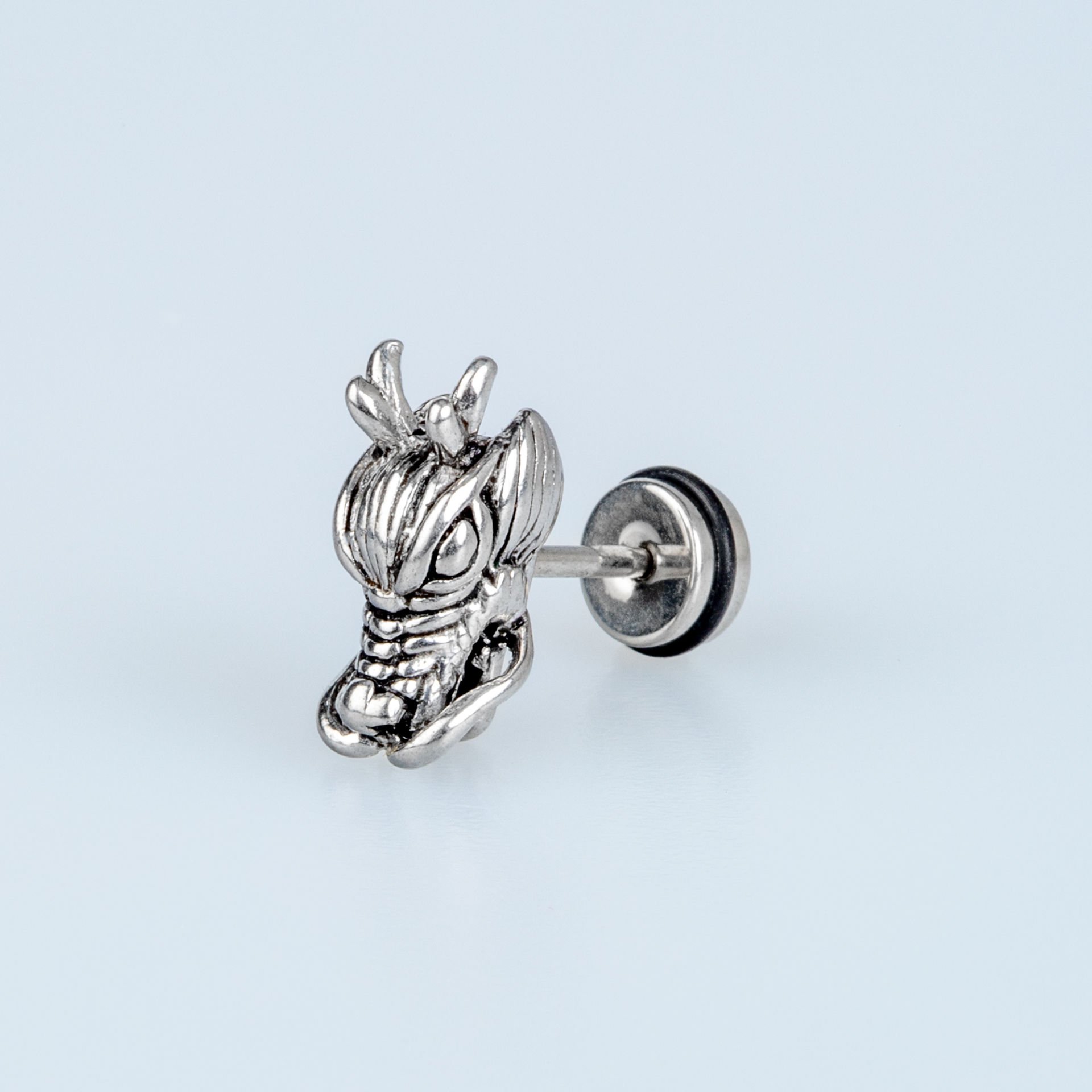 Steel Earring Gothic Dragon - Single