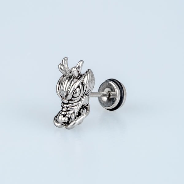 Steel Earring Gothic Dragon - Single