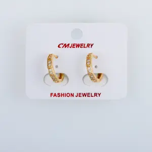 CM Jewelry 14K Kaplama Tırnaklı Halka Küpe