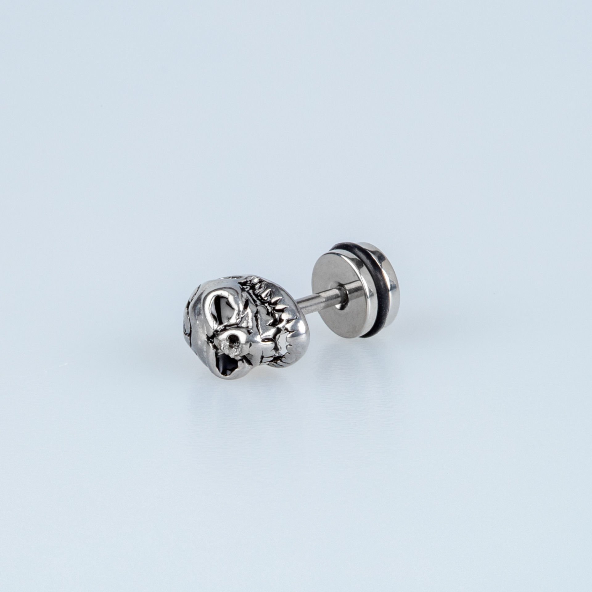 Steel Earring Gothic Skull - Single