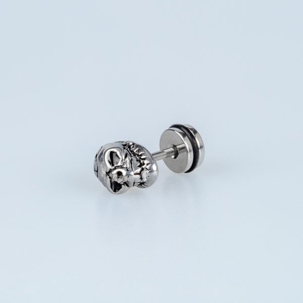 Steel Earring Gothic Skull - Single