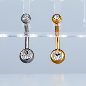Piercing Çelik Göbek 4-6mm İlk Delim Beyaz