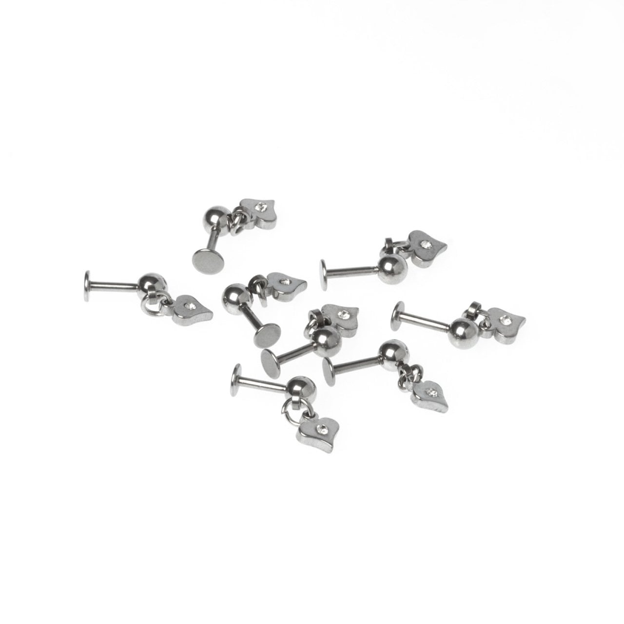 Toptan 316L Çelik Piercing Tragus Kalp Boy: 1.2x6mm