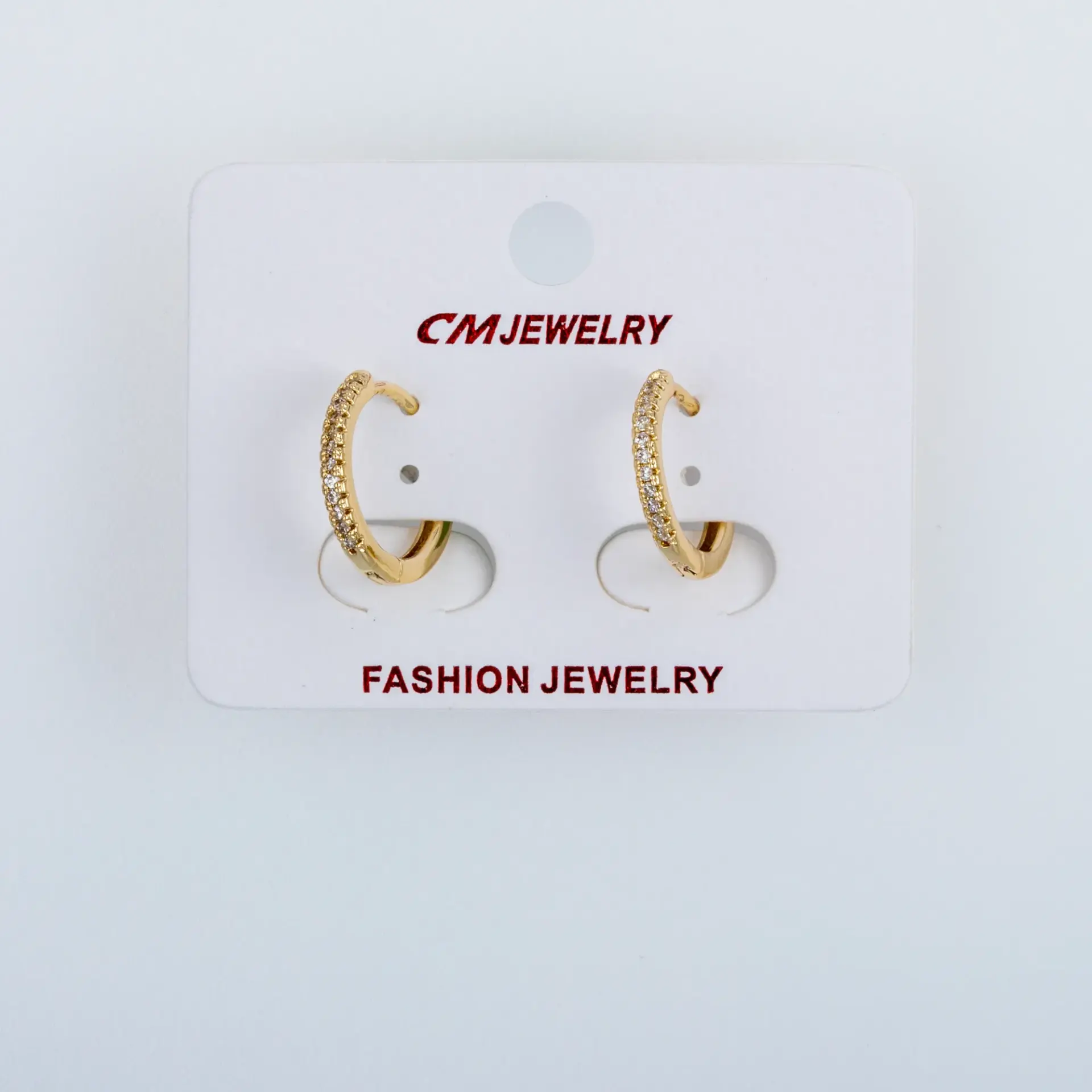 CM Jewelry 14K Kaplama Tırnaklı Halka Küpe