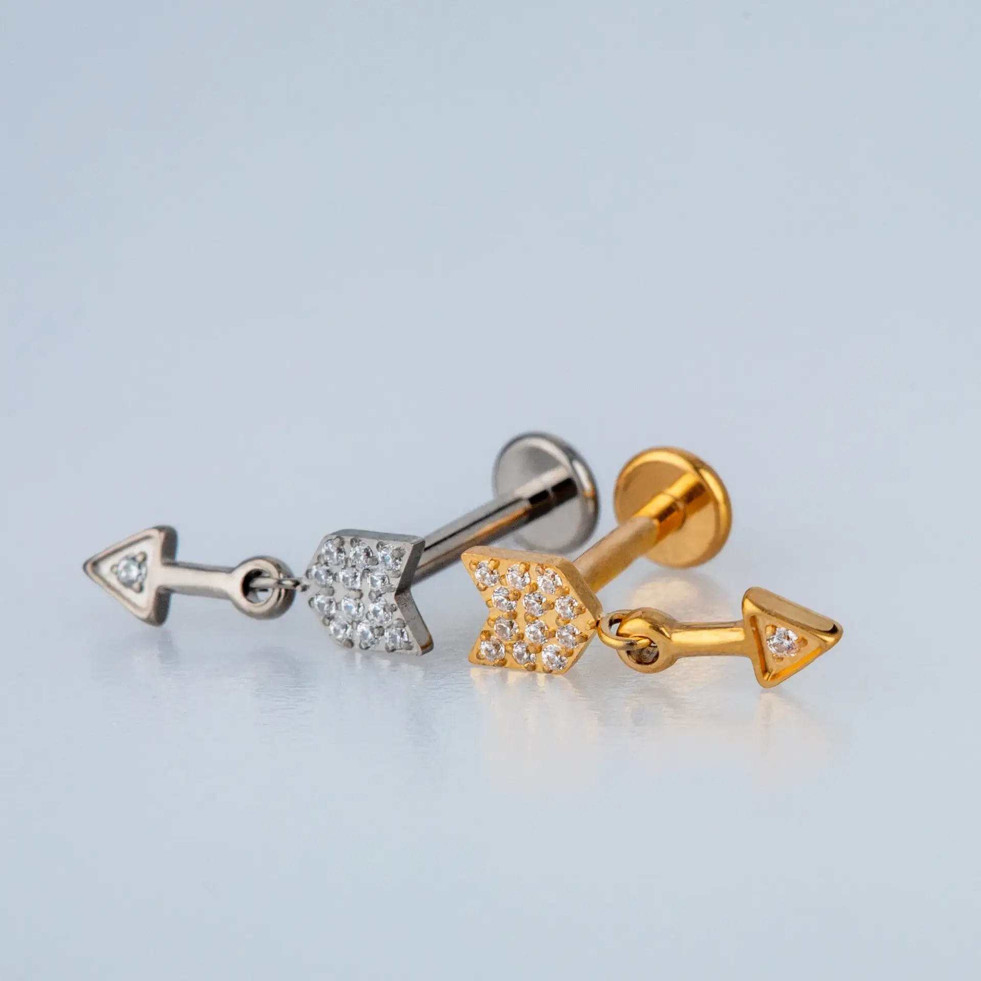 Piercing G23 Titanyum Tragus Helix Ok Sarı 8mm