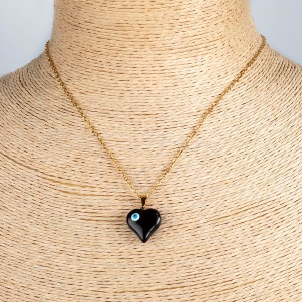 Çelik Zincir Kolye Kalp