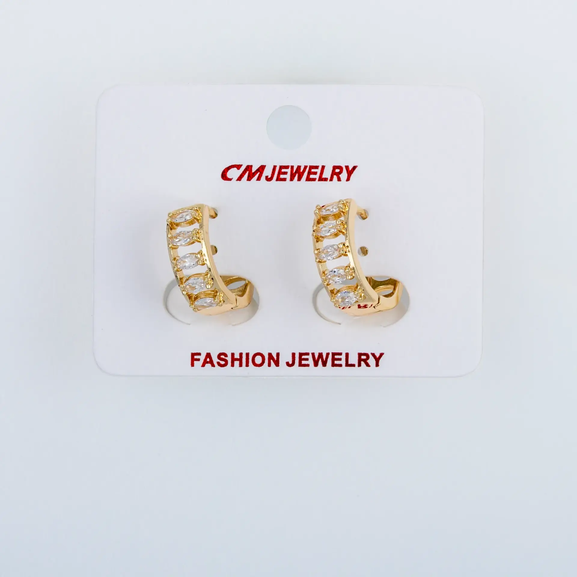 CM Jewelry 14K Kaplama Tırnaklı Halka Küpe