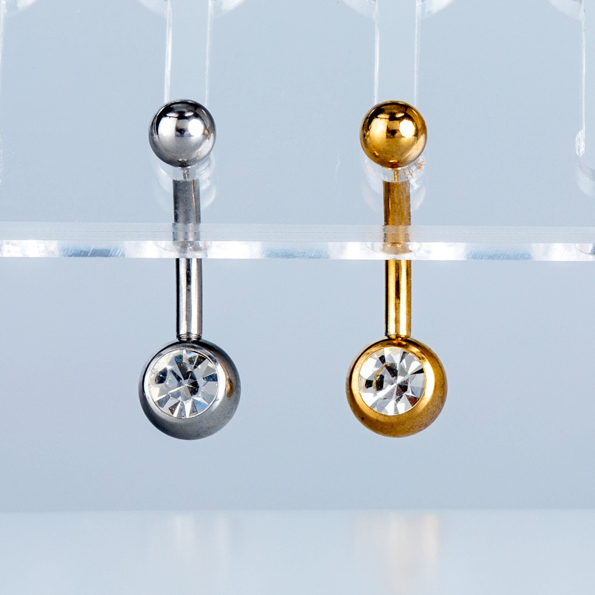 Toptan Çelik Piercing Göbek 4-6mm İlk Delim Beyaz
