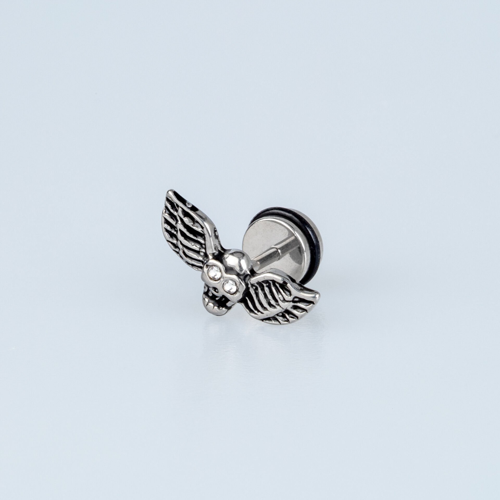 Steel Earring Gothic Skull - Single