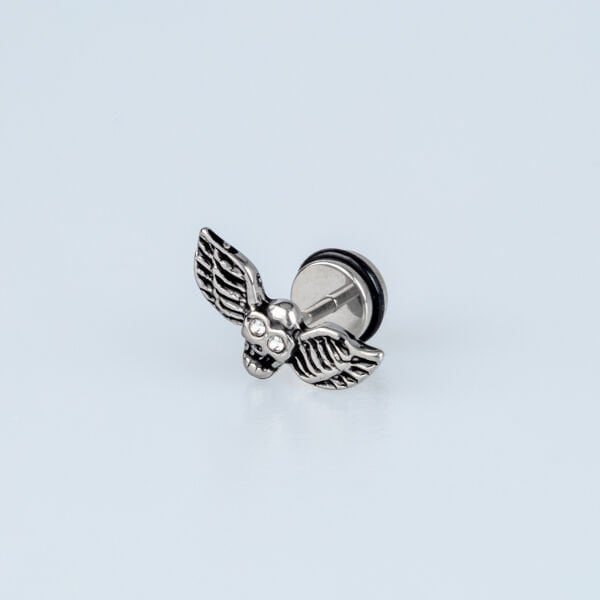 Steel Earring Gothic Skull - Single