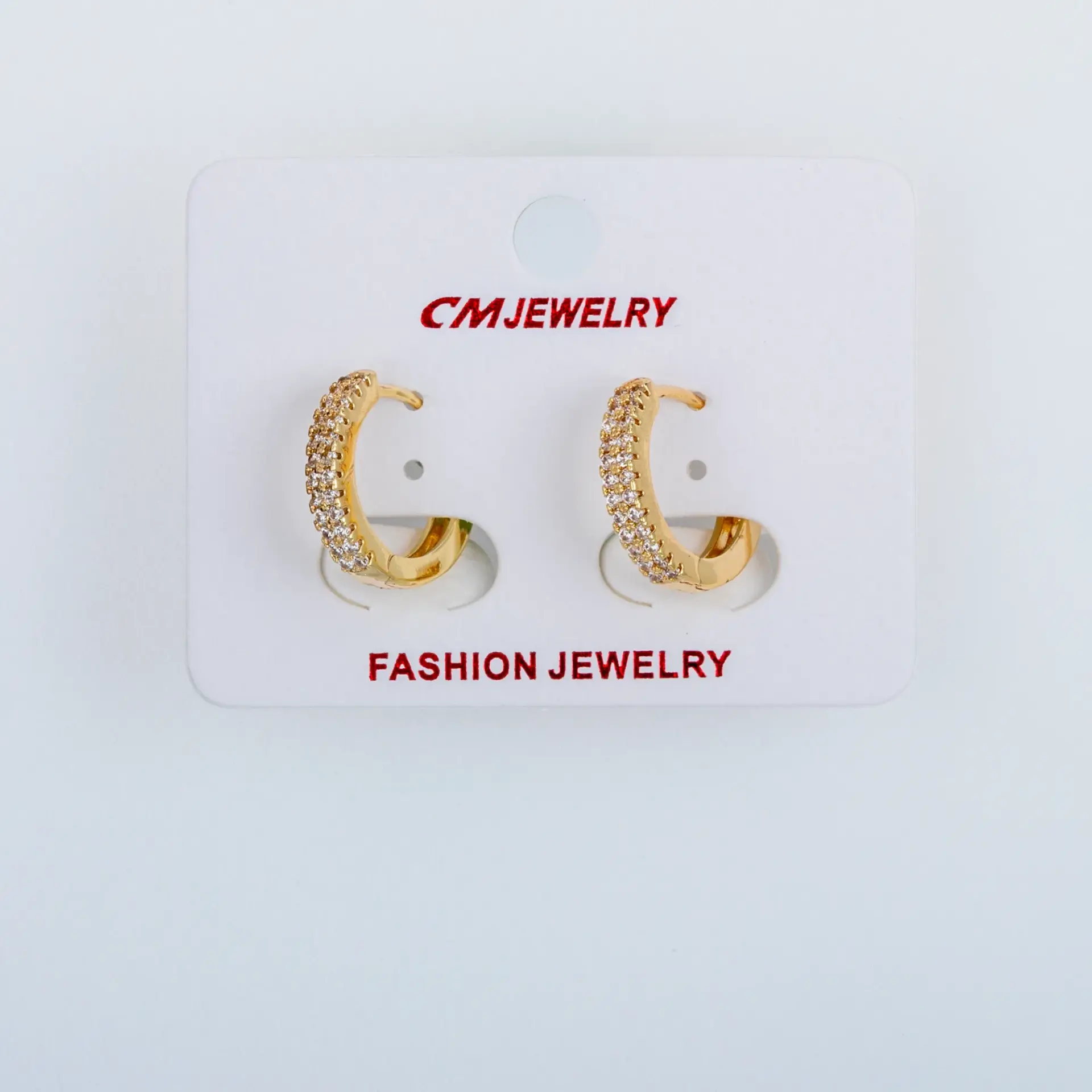 CM Jewelry 14K Kaplama Tırnaklı Halka Küpe