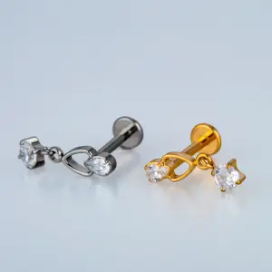 Piercing G23 Titanyum Tragus Helix Sarı 8mm