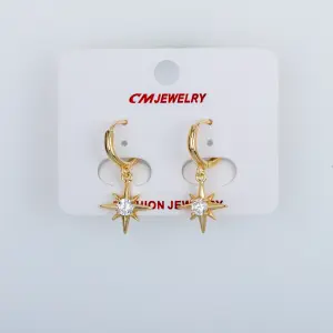 CM Jewelry 14K Kaplama Tırnaklı Halka Küpe