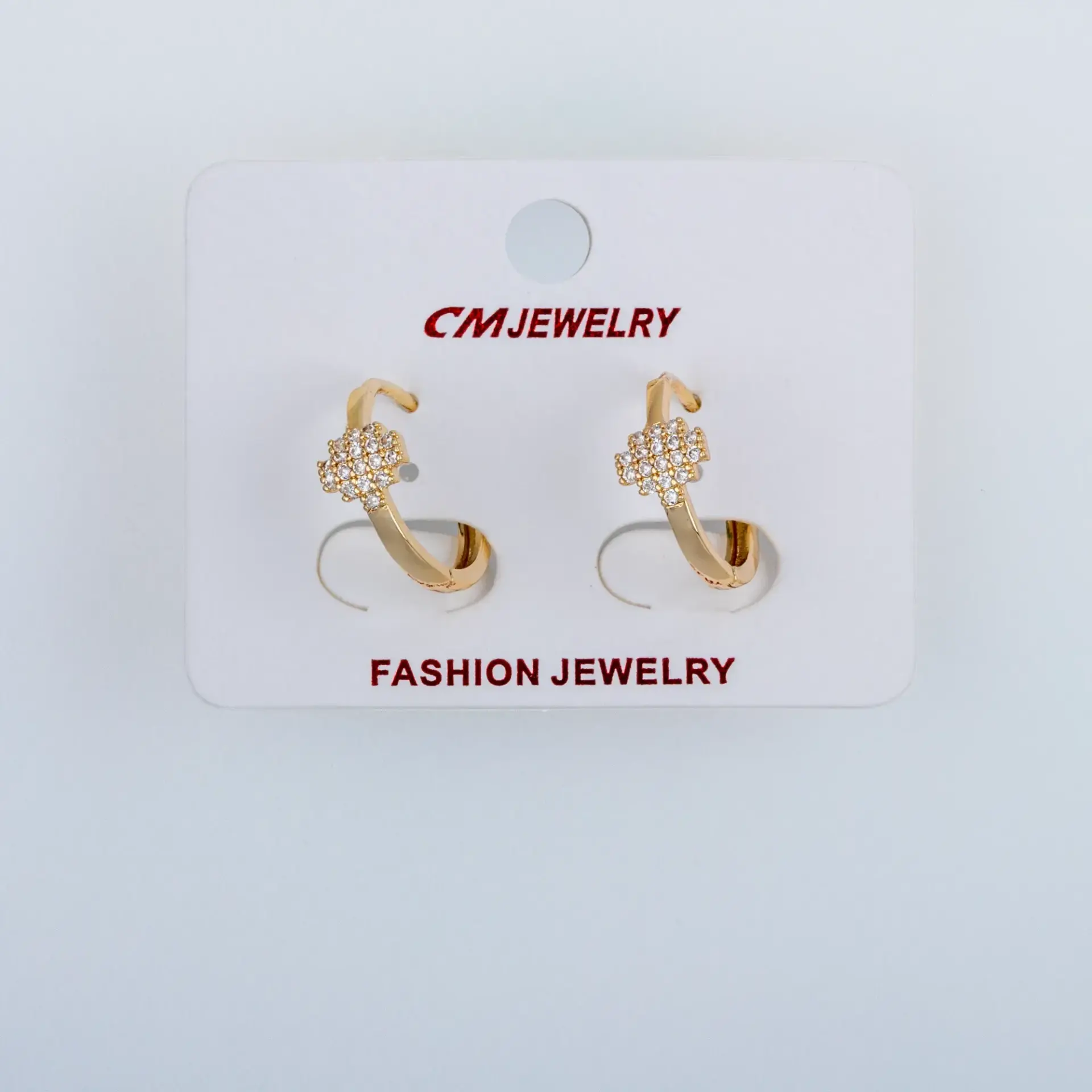 CM Jewelry 14K Kaplama Tırnaklı Halka Küpe