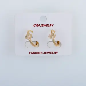 CM Jewelry 14K Kaplama Tırnaklı Halka Küpe