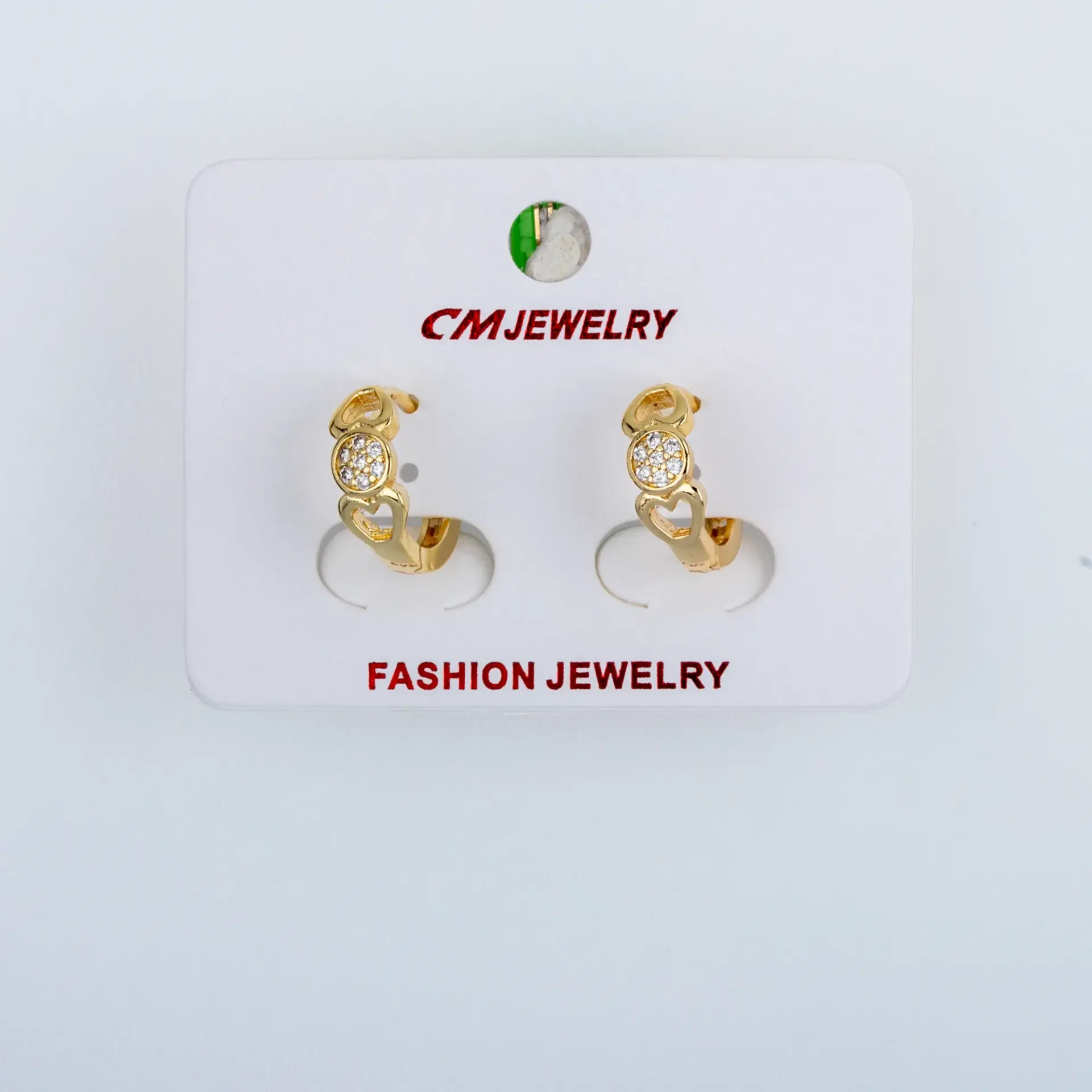 CM Jewelry 14K Kaplama Tırnaklı Halka Küpe