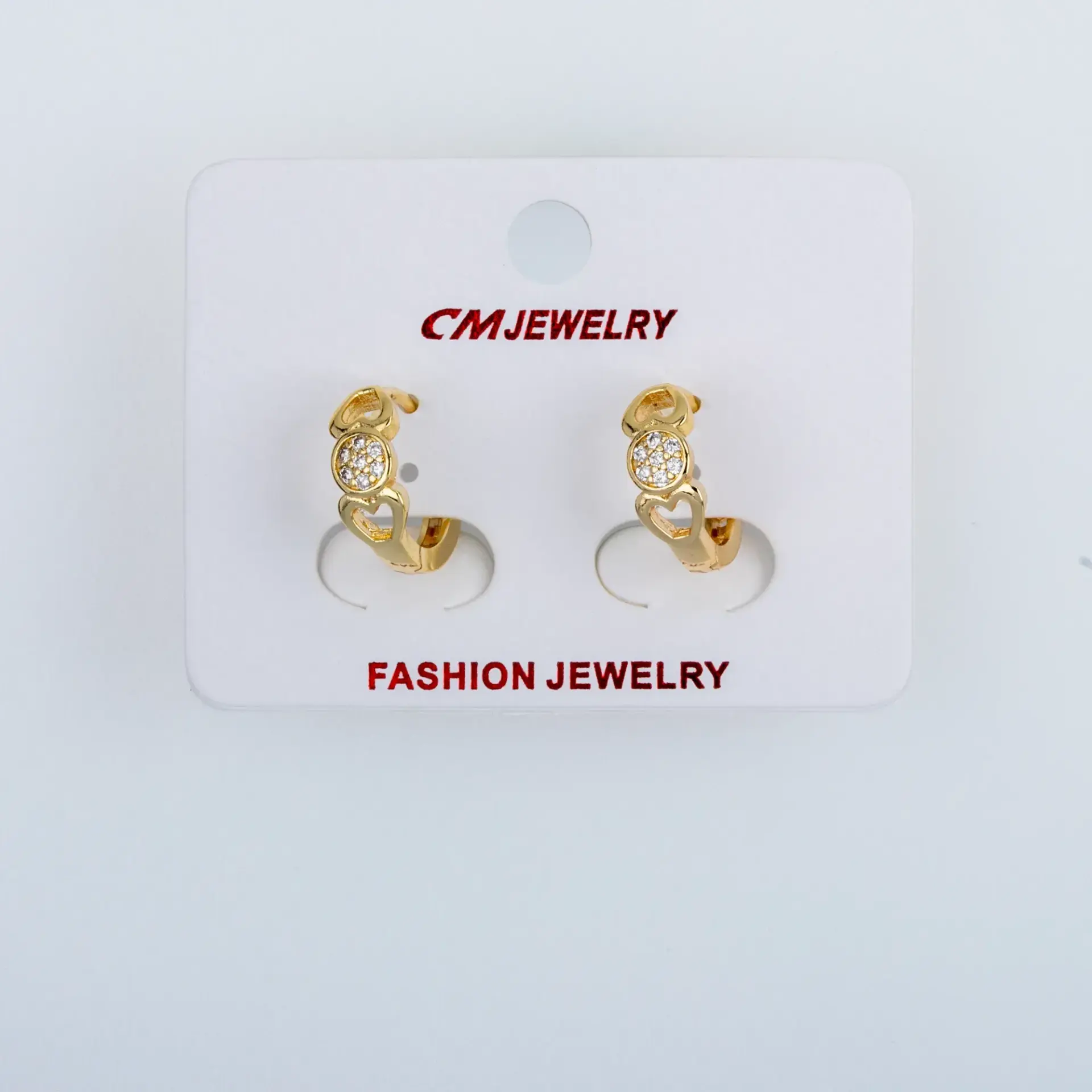 CM Jewelry 14K Kaplama Tırnaklı Halka Küpe