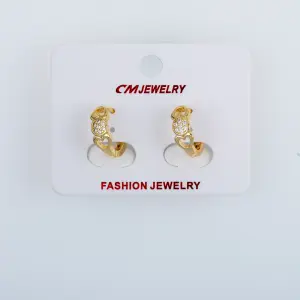 CM Jewelry 14K Kaplama Tırnaklı Halka Küpe