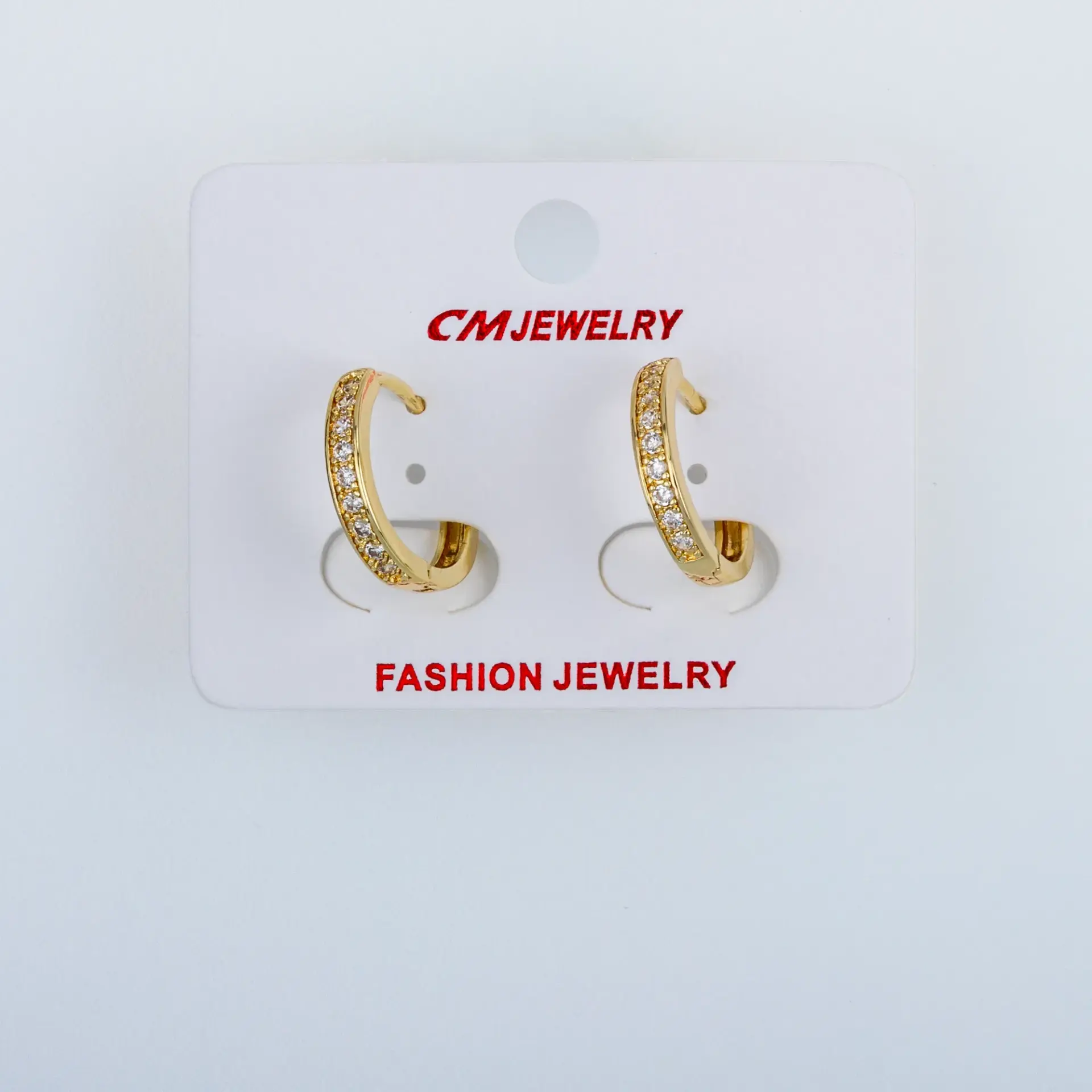 CM Jewelry 14K Kaplama Tırnaklı Halka Küpe