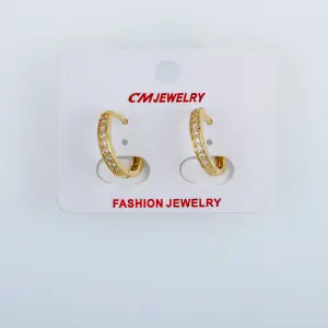 CM Jewelry 14K Kaplama Tırnaklı Halka Küpe