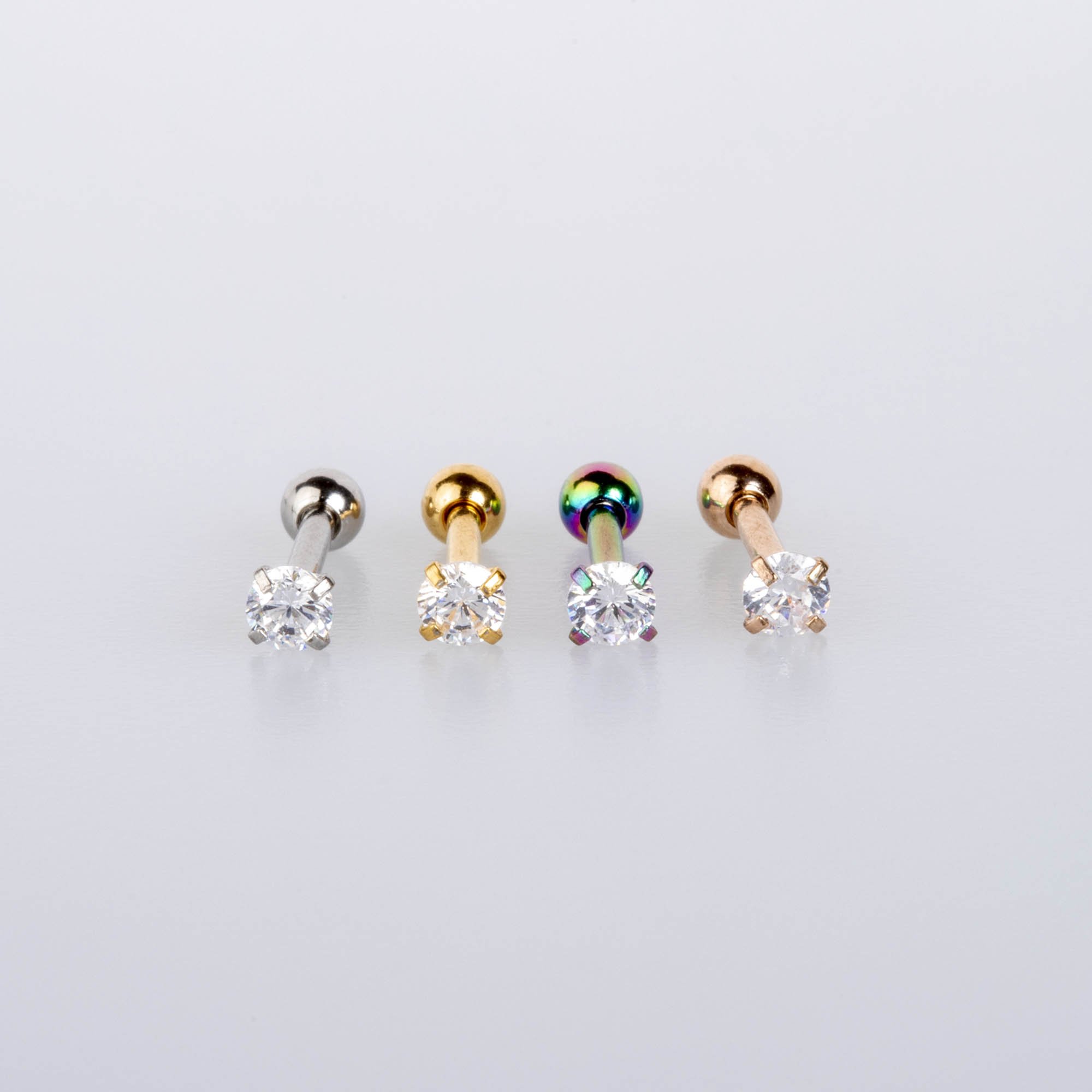 Piercing Tragus 3mm Round Stone Yellow