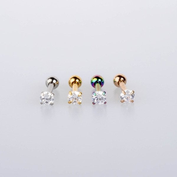 Piercing Tragus 3mm Round Stone Yellow