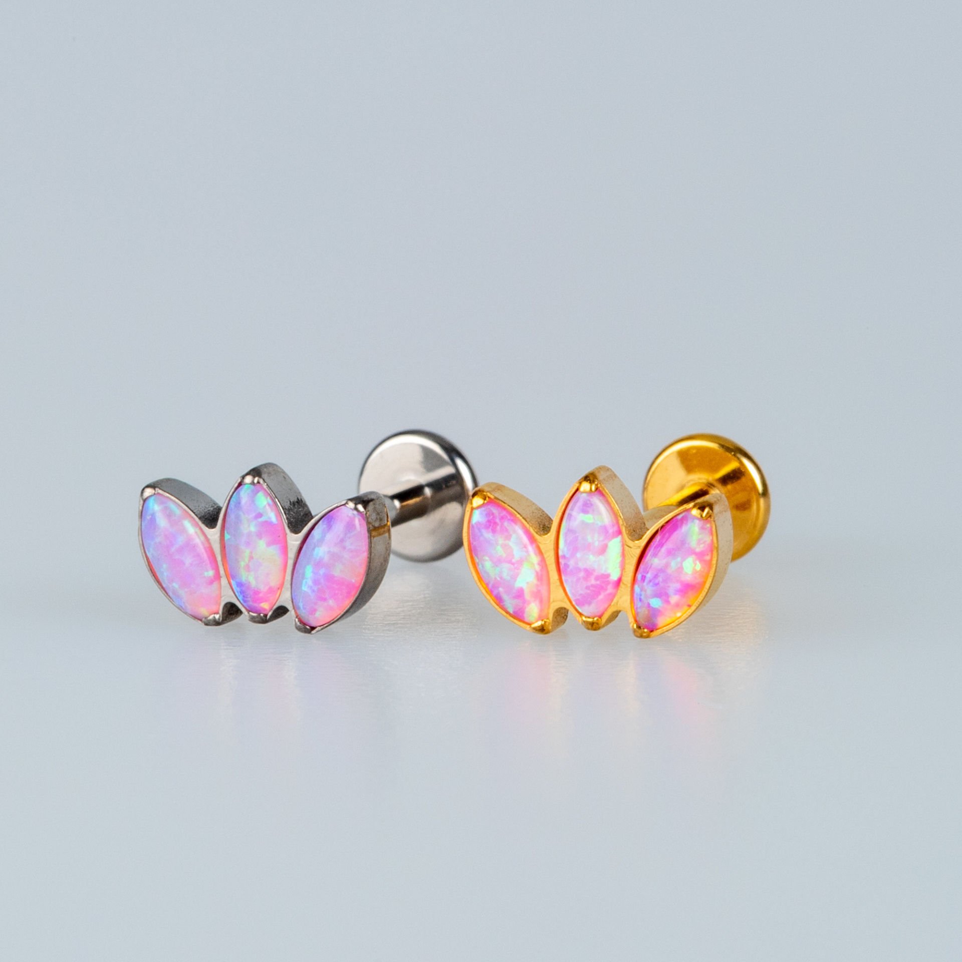 Piercing Titanyum Tragus Opal Beyaz