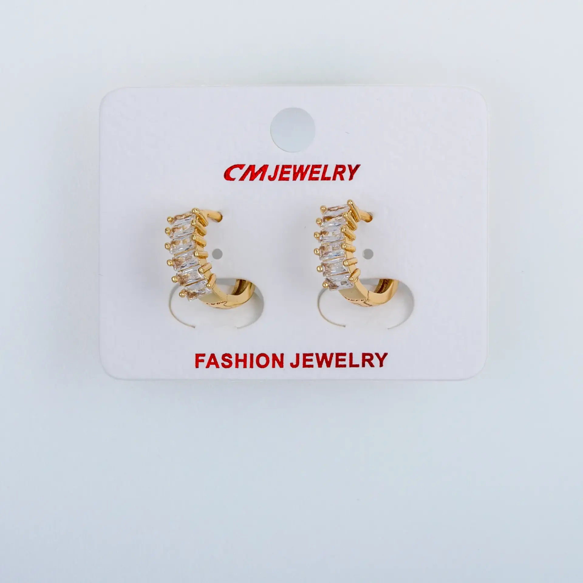 CM Jewelry 14K Kaplama Tırnaklı Halka Küpe