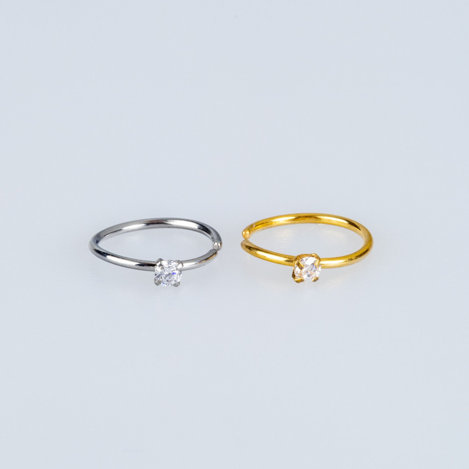 Nose Ring 0.8mm Stone 2mm