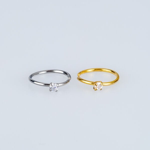Nose Ring 0.8mm Stone 2mm