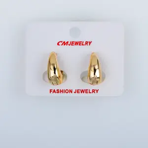 CM Jewelry 14K Kaplama Tırnaklı Halka Küpe