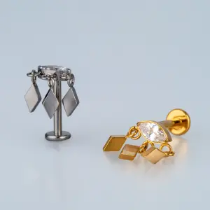 Piercing G23 Titanyum Tragus Helix Sarı 8mm