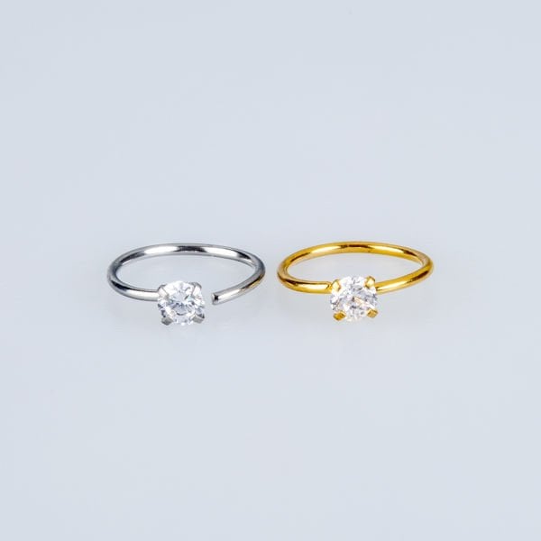 حلقة الأنف 0.8 ملم حجر 3 ملم أصفر