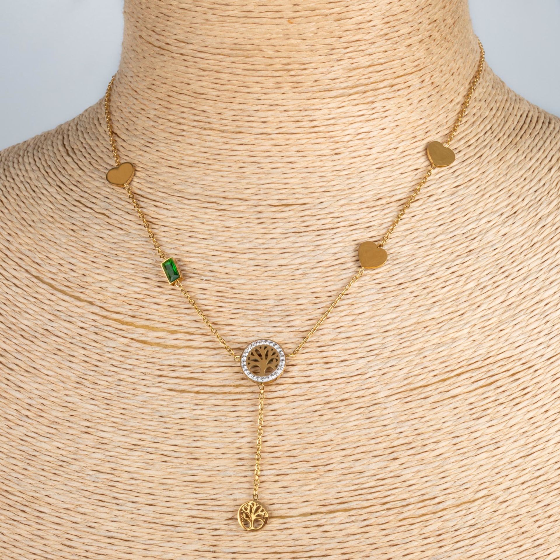 Steel Chain Necklace Tree of Life