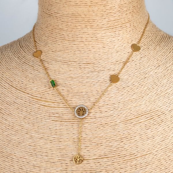 Steel Chain Necklace Tree of Life