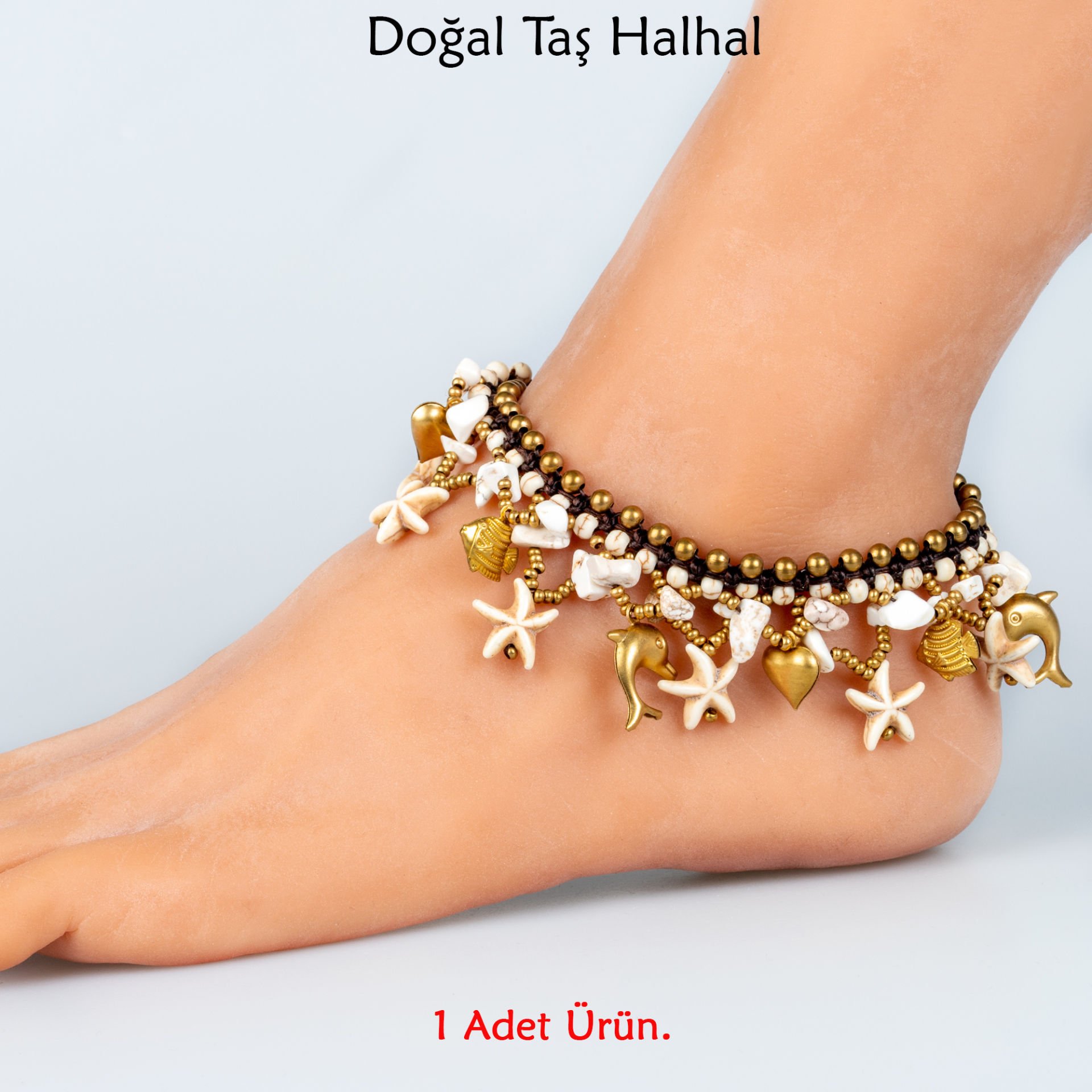 Doğal Taş  Halhal- 5 Renk Seçeneği Renk 1