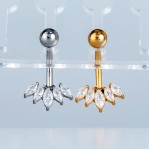 Piercing Çelik Göbek Sarı