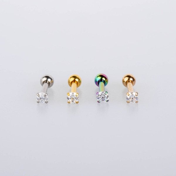 Piercing Tragus 2.5mm Yuvarlak Taş