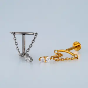 Piercing G23 Titanyum Zincirli Tragus Helix