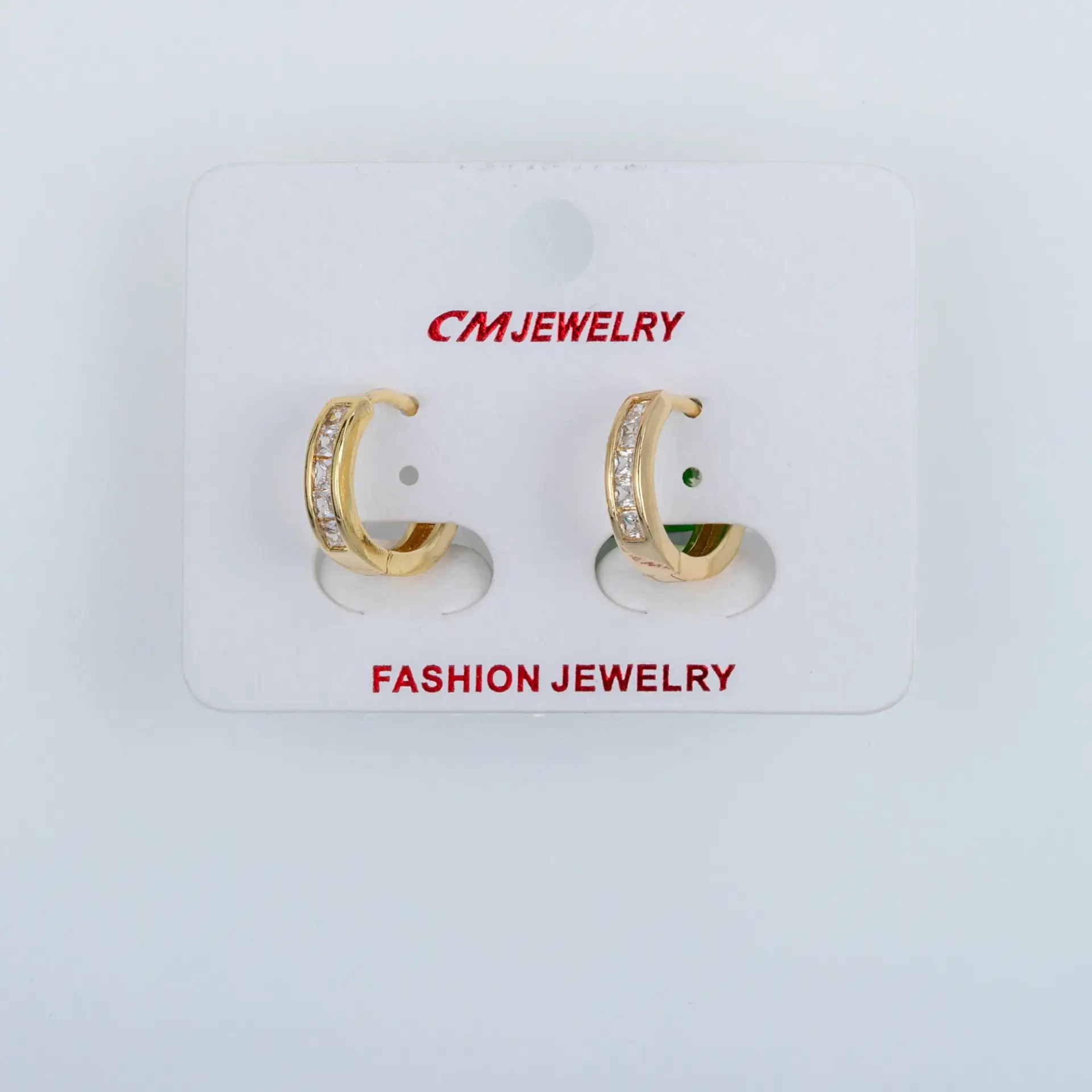 CM Jewelry 14K Kaplama Tırnaklı Halka Küpe