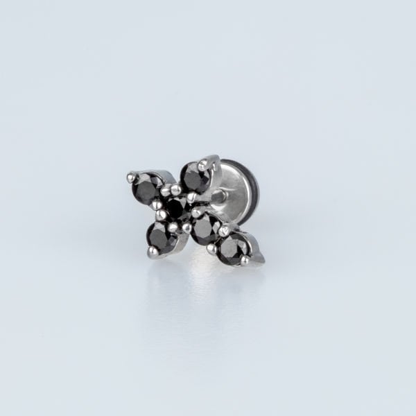 Steel Earring Gothic Cross - Single