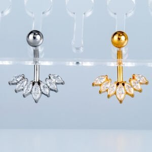 Piercing Çelik Göbek Sarı