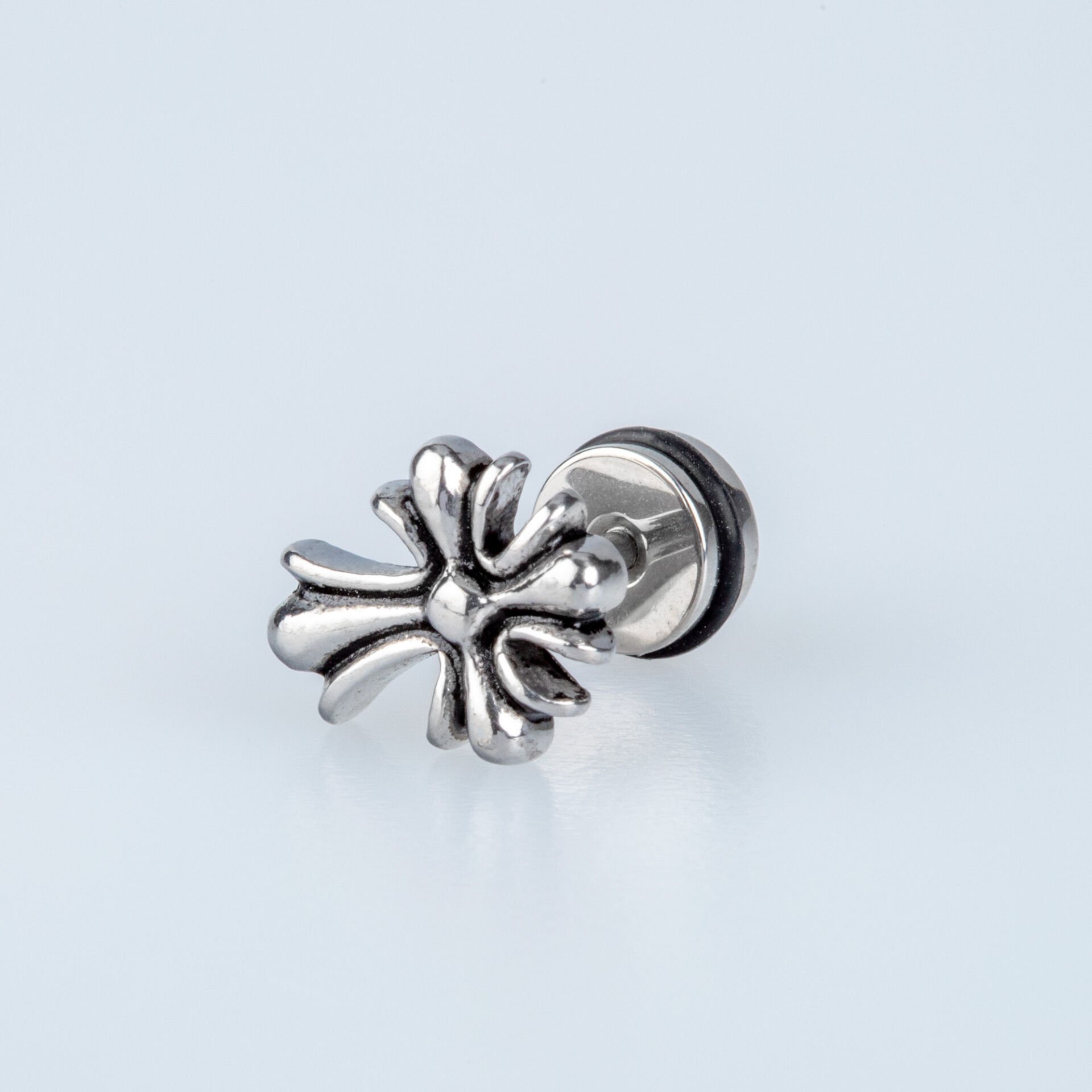 Steel Earring Cross - Single